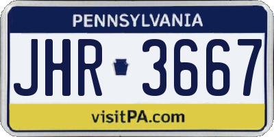 PA license plate JHR3667