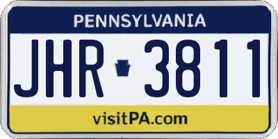 PA license plate JHR3811