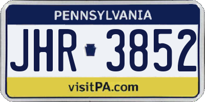 PA license plate JHR3852