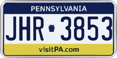 PA license plate JHR3853