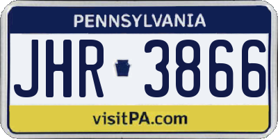 PA license plate JHR3866