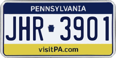 PA license plate JHR3901