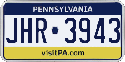 PA license plate JHR3943