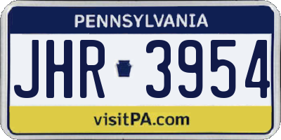 PA license plate JHR3954