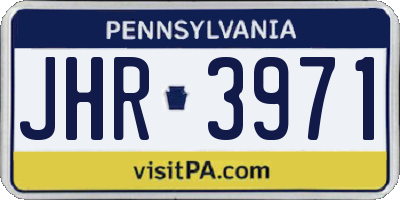 PA license plate JHR3971