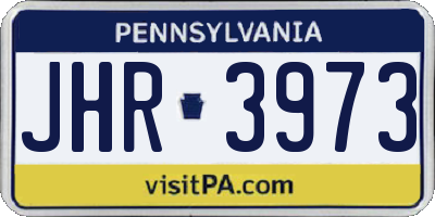 PA license plate JHR3973