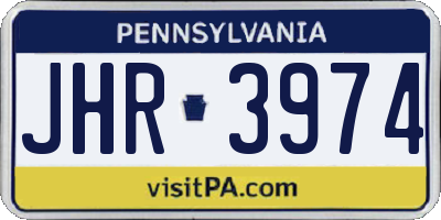 PA license plate JHR3974