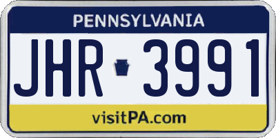 PA license plate JHR3991