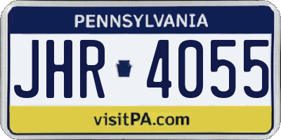 PA license plate JHR4055