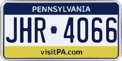 PA license plate JHR4066