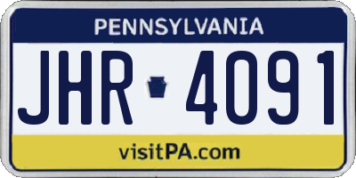 PA license plate JHR4091