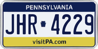 PA license plate JHR4229