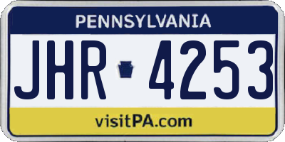 PA license plate JHR4253