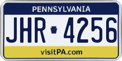 PA license plate JHR4256