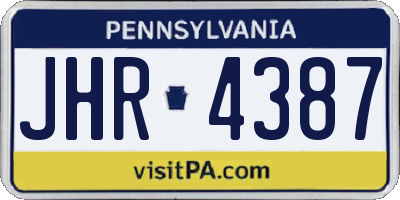 PA license plate JHR4387