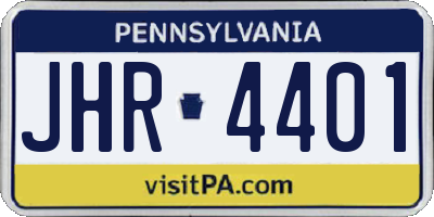 PA license plate JHR4401