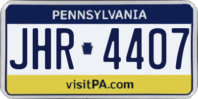 PA license plate JHR4407