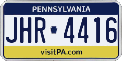 PA license plate JHR4416