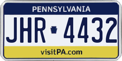 PA license plate JHR4432