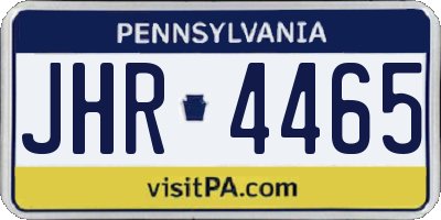 PA license plate JHR4465