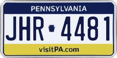PA license plate JHR4481