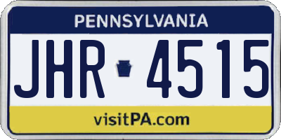 PA license plate JHR4515