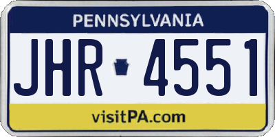 PA license plate JHR4551