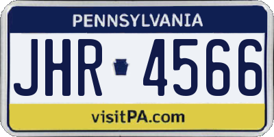 PA license plate JHR4566
