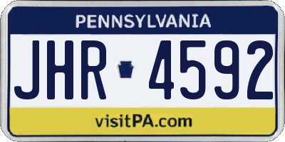 PA license plate JHR4592