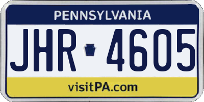 PA license plate JHR4605