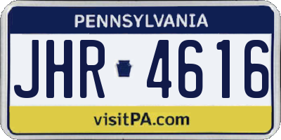 PA license plate JHR4616