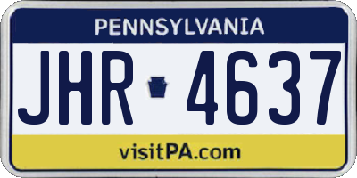 PA license plate JHR4637