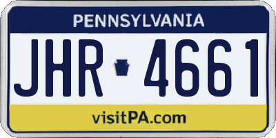 PA license plate JHR4661