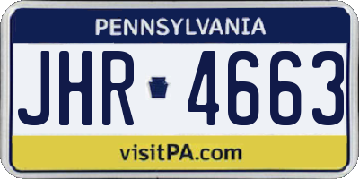PA license plate JHR4663