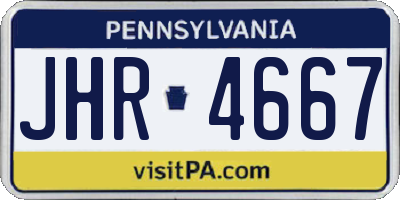 PA license plate JHR4667