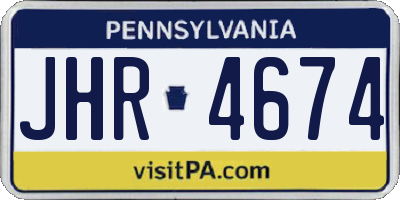 PA license plate JHR4674