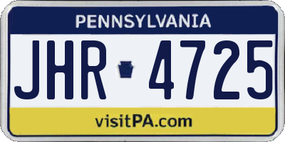 PA license plate JHR4725