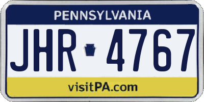 PA license plate JHR4767