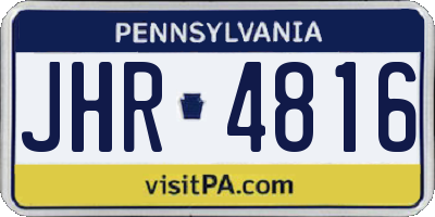 PA license plate JHR4816