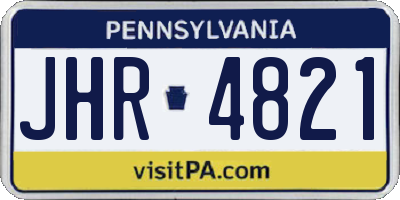 PA license plate JHR4821