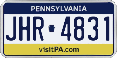 PA license plate JHR4831