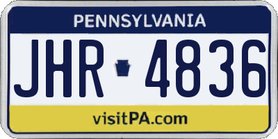 PA license plate JHR4836