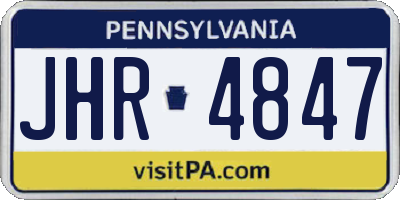 PA license plate JHR4847