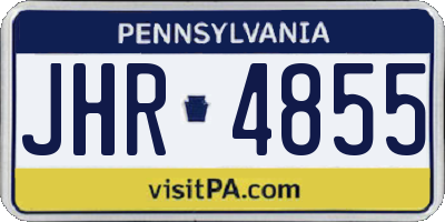 PA license plate JHR4855
