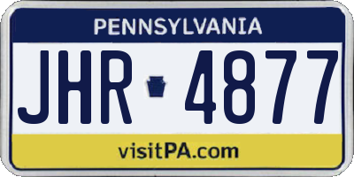 PA license plate JHR4877