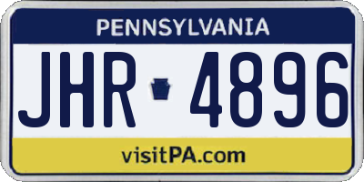 PA license plate JHR4896