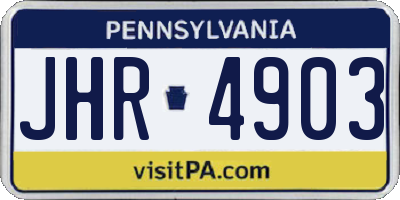 PA license plate JHR4903