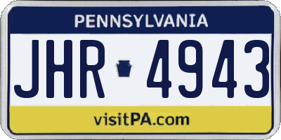 PA license plate JHR4943