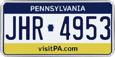 PA license plate JHR4953