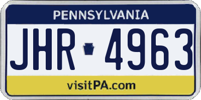 PA license plate JHR4963